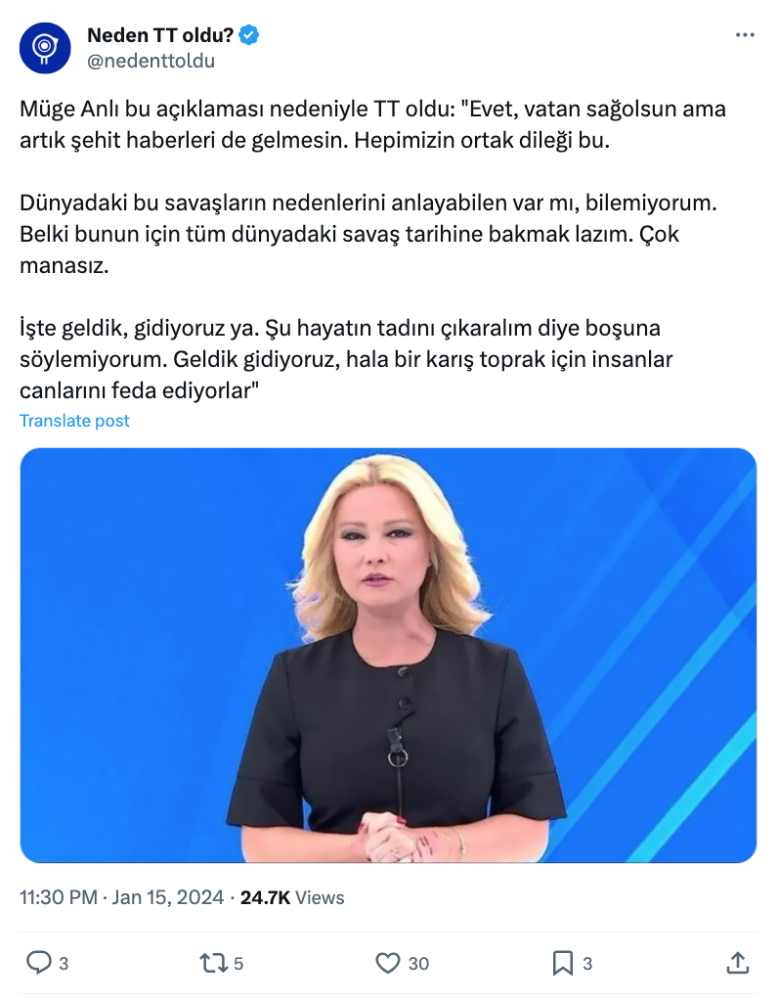 muge anli nin sehitlerle ilgili aciklamasi sosyal medyada gundem oldu